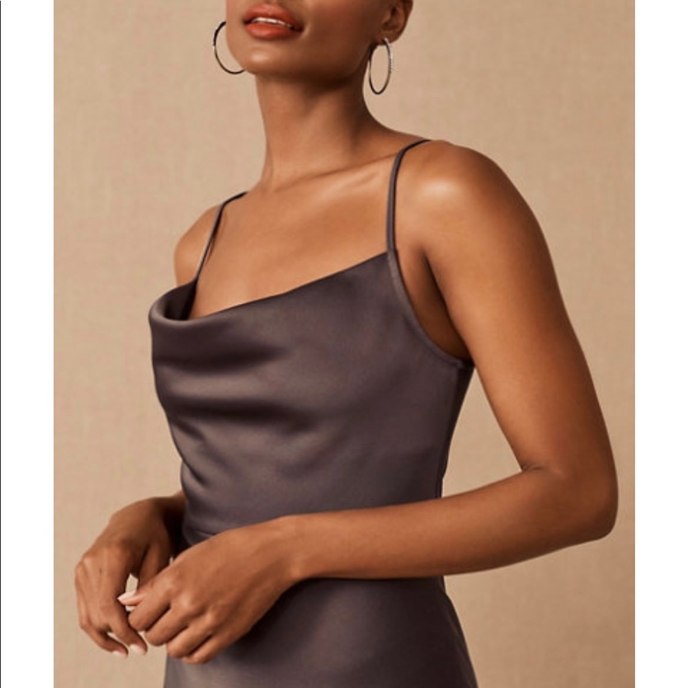 BHLDN Cali Satin Charmeuse Midi Dress size 2 - Picture 3 of 8